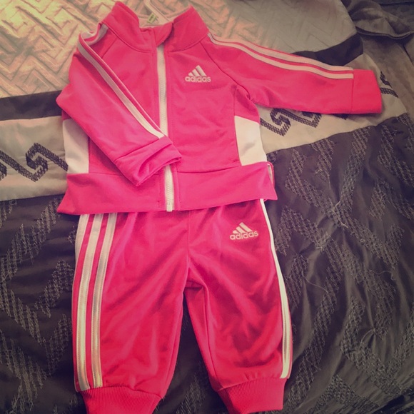 pink adidas jogging suit